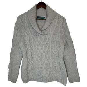 Irelands Eye Wool Fisherman’s Cable Knit Sweater